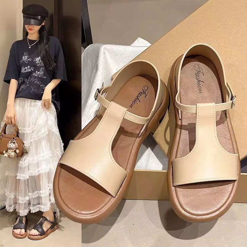 Sandal thời trang mẫu mới đi học đi chơi, chất liệu CAO SU, thiết kế vintage - 3506