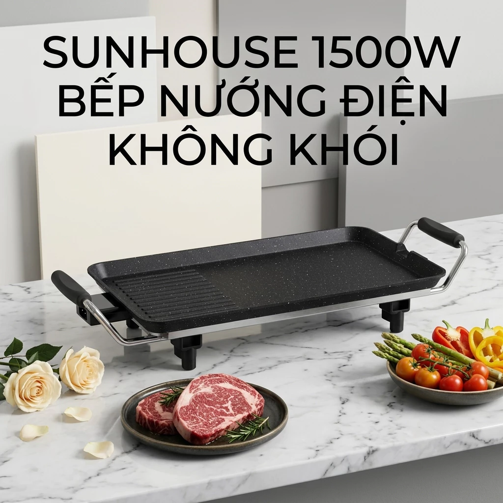 Bếp Nướng Không Khói Sunhouse Thiết Kế Gọn Nhẹ