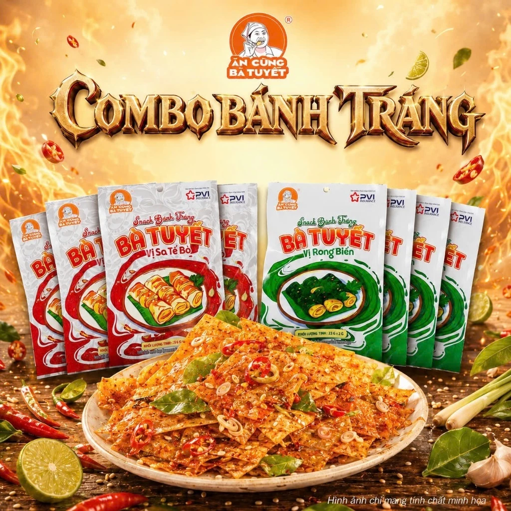 Bánh tráng sa tế và rong biển - Ăn Cùng Bà Tuyết