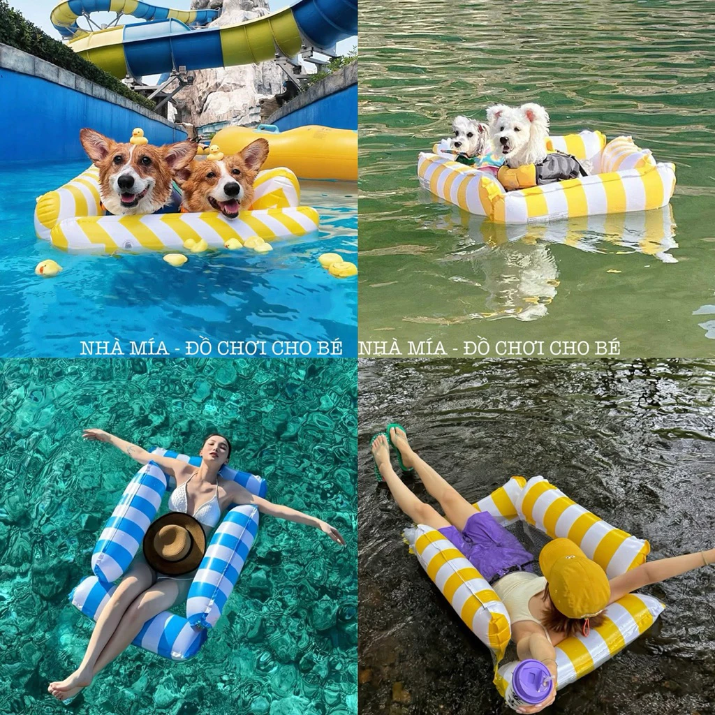Phao Ghế Ngồi Chơi Nước Cho Bé Có Lưới Đỡ Phao Bơi Trẻ Em Đi Biển Hồ Bơi Tắm Suối An Toàn