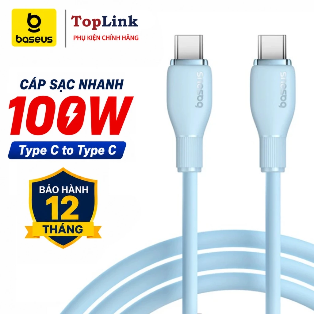Cáp Sạc Nhanh 100w TypeC to TypeC Baseus Pudding Fast Charging Cable Cho Ip 15 16 17 SamSun LapTop Tablet Huawei Xiaomi