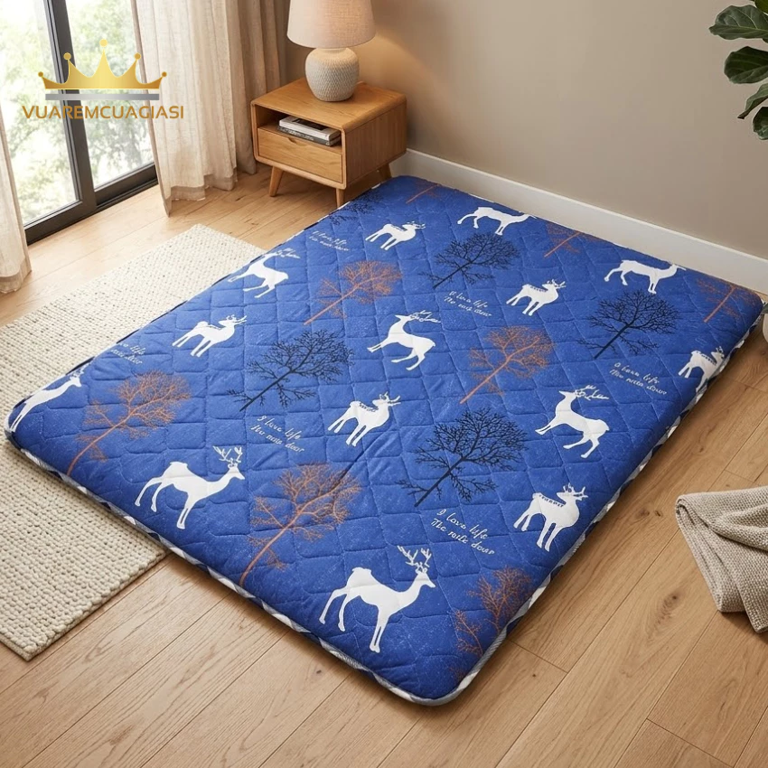 Nệm topper hàng loại 1 họa tiết, đường may kỹ chắc chắn, cục kì êm ái khi dử dụng vuaremgiasi