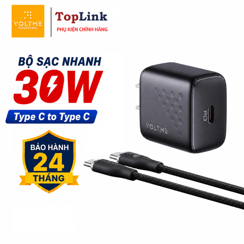 Bộ Sạc Nhanh C ra C 30w Voltme Cho IP 15 16 SamSun Huawei Xiaomi Có PPS, PD3.0, QC3.0 & 4.0,AFC, SCP, FCP, BC1.2