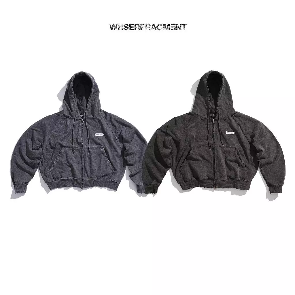 ARTIFACT WASH HOODIE ZIP - Áo khoác chân cua wash logo kim loại Whose Studio