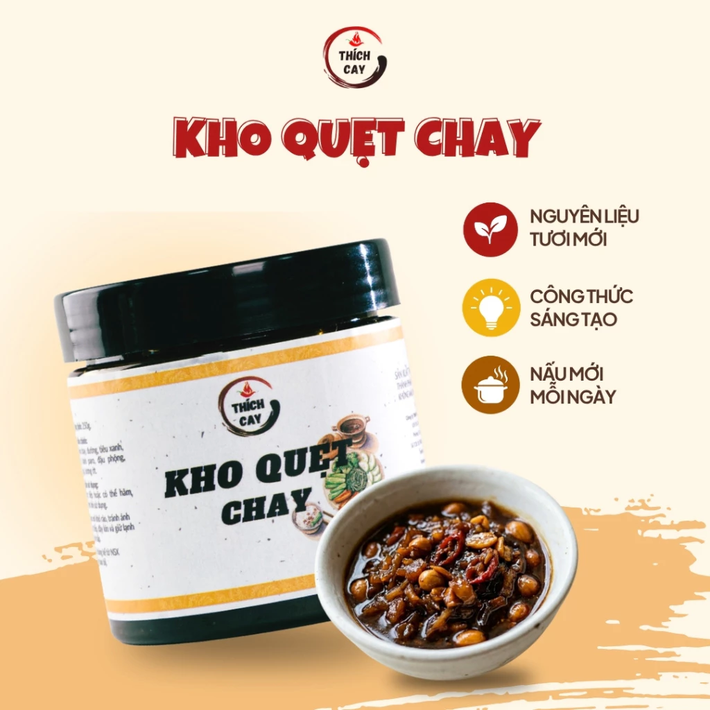 Kho quẹt chay Thích Cay, chấm rau củ, ăn cơm nóng, chay mặn đều dùng được