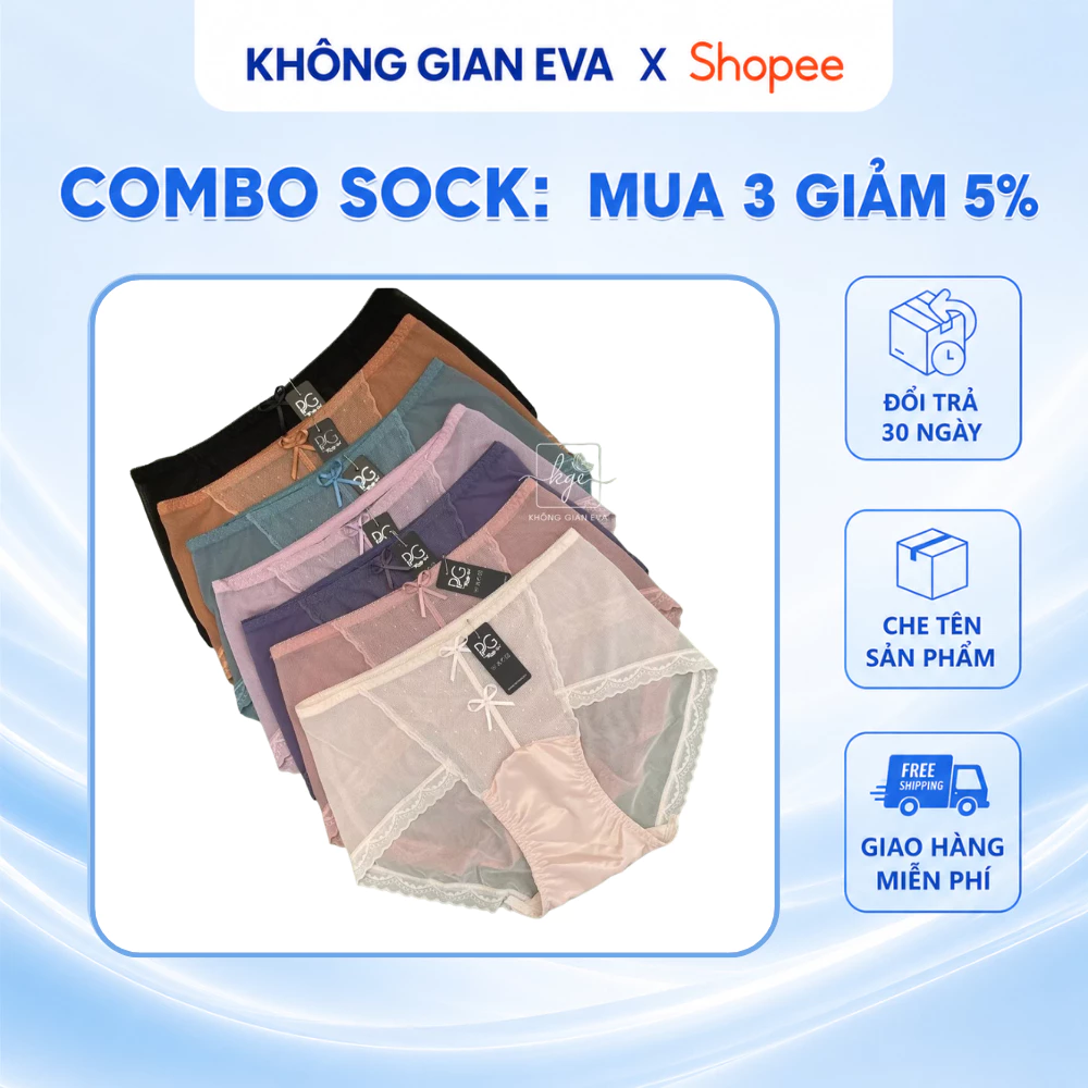 Quần lót ren lưới cao cấp phối nơ Q1345( dưới 58kg