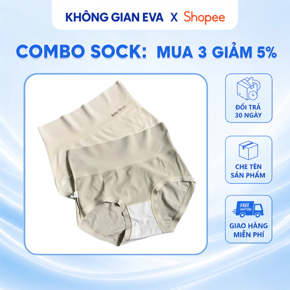 Quần lót Cotton cạp cao phối cạp thun su không viền 88560 (48-58Kg)