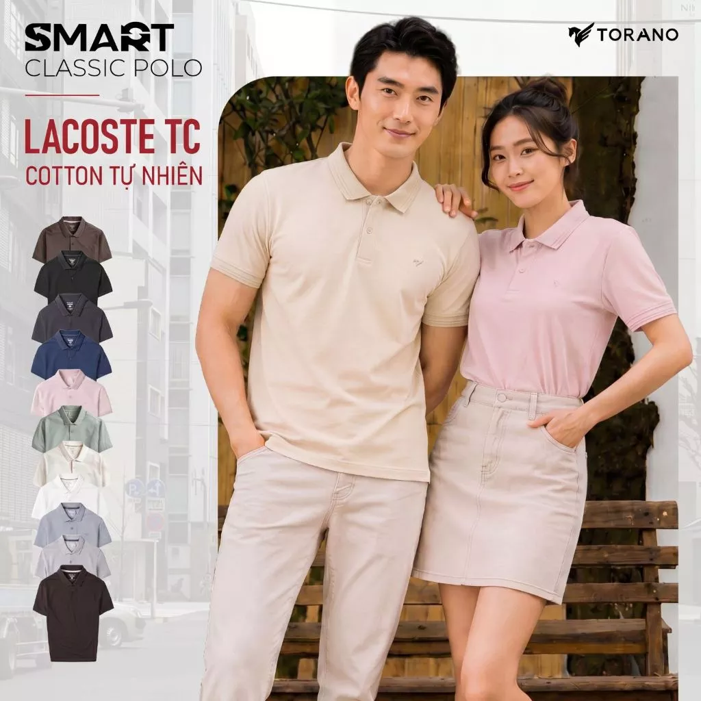 Áo Polo Nam SMART CLASSIC POLO TORANO thoáng khí thoải mái vải cotton trơn BASIC Nam Tính, Thanh Lịch ESTP038