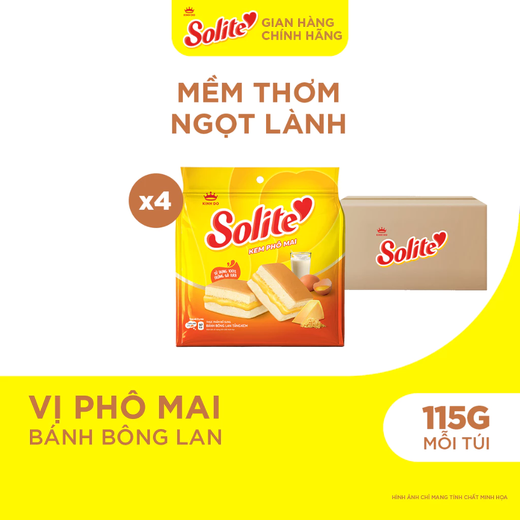 Combo 4 Túi Bánh Solite Tầng Kem Phô Mai