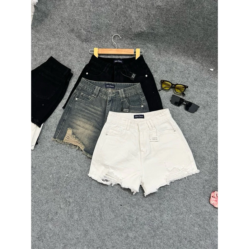 Quần Short Jeans Nữ Rách Tua Rua Chất vải QC mềm WSHJ29