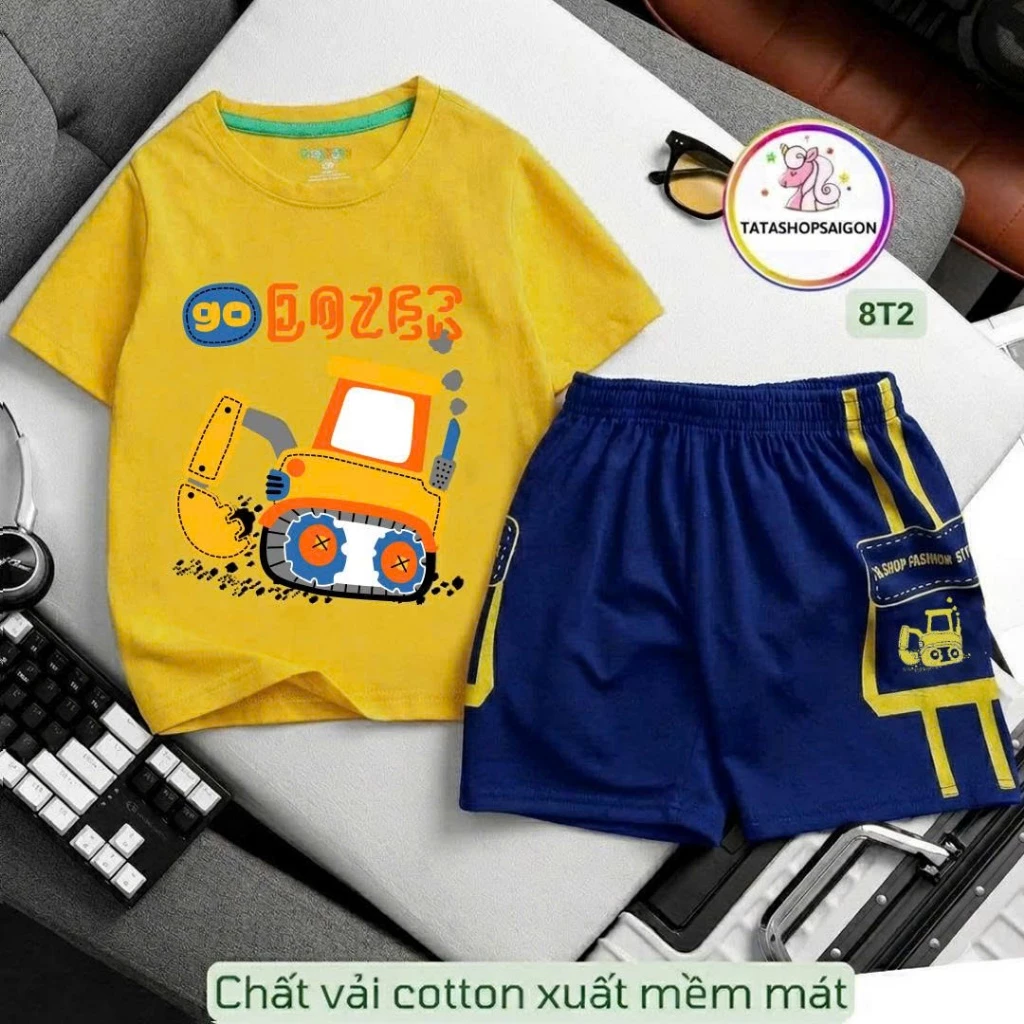 11 đến 40kg - Bộ đùi bé trai size đại phong cách thể thao chất cotton mát hút mồ hôi 8T
