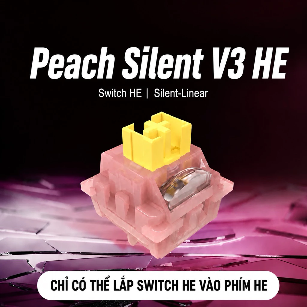 [Sẵn Hàng-Combo] Switch Outemu Magnetic Silent Peach V3 HE