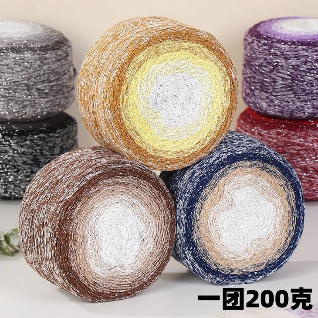 🧶 Len Cotton Galaxy Ánh Kim 200g Loang Màu – Sợi Mềm Làm Túi, Mũ,Phụ Kiện Handmade