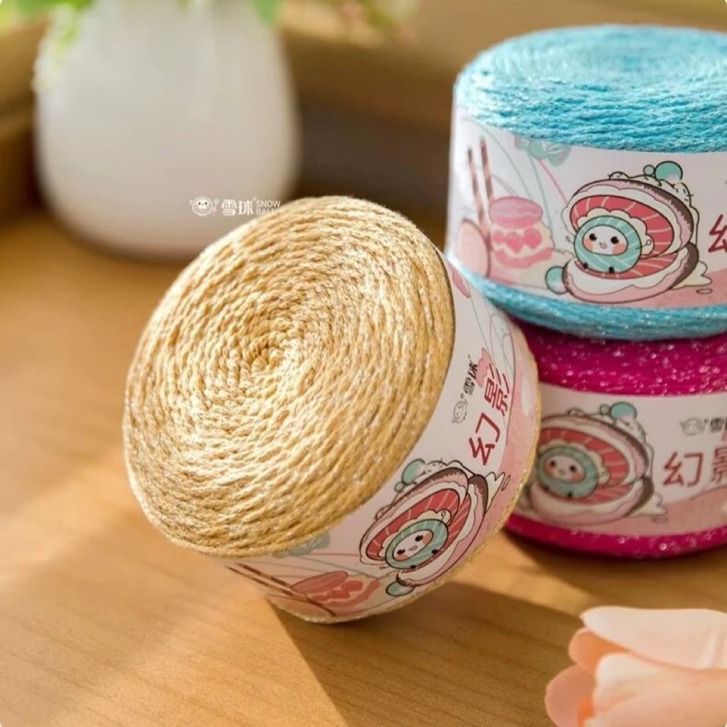 🧶 Len Cotton Ánh Kim Tuyến 2mm-200gr | Chuyên Móc Túi, Mũ, Ví, Phụ Kiện Handmade