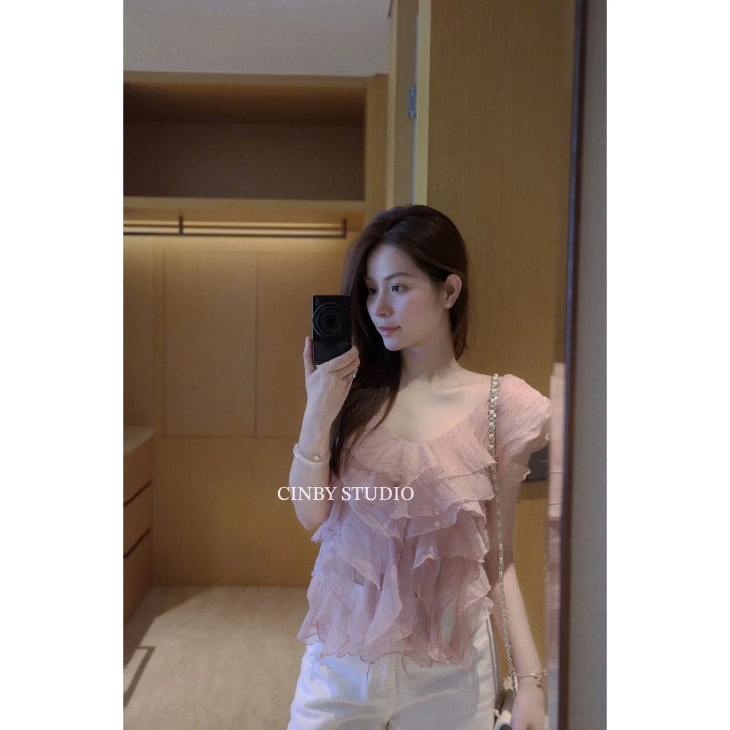 lyn- ÁO CÁNH TIÊN TUA RUA BÈO HỒNG NHẠT CAO CẤP RK CINCLY NỮ
