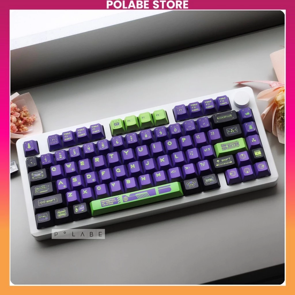 Keycap EVA Chemist Gaming Cherry Profile PBT Dyesub Keycap Bàn Phím Cơ 60 65 75 TKL - Polabe