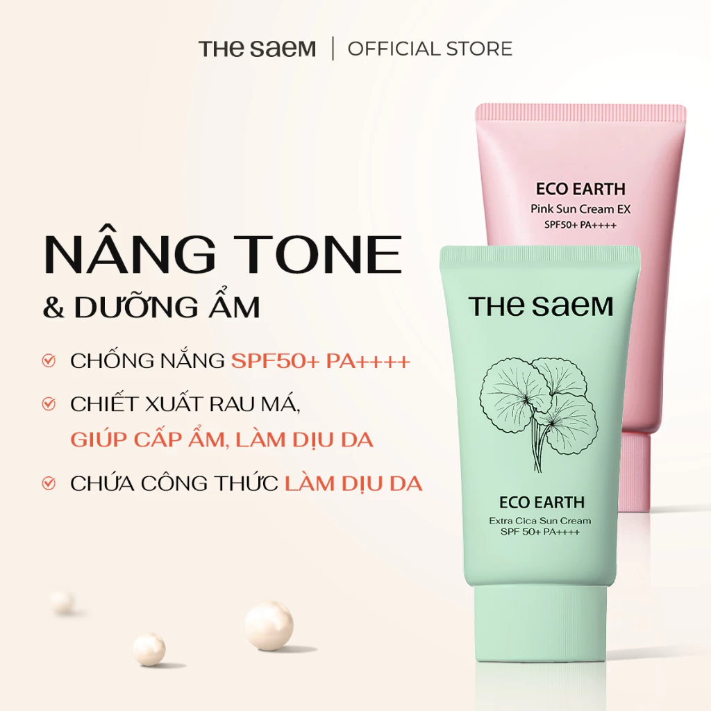 [THE SAEM] Kem Chống Nắng Mỏng Mịn, Dịu Nhẹ THE SAEM Eco Earth Sun Cream 50g