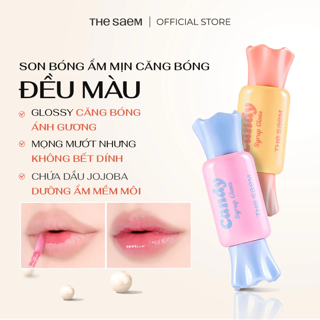 [THE SAEM] Son bóng căng mọng ẩm mịn Saemmul Candy Syrup Gloss 6g