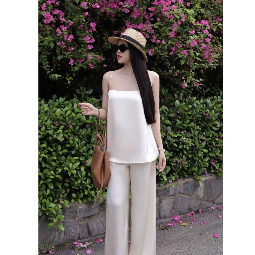 LYC FASHION - Set 2 Dây Mảnh Kèm Quần Ống Rộng Lụa Hàn Châu