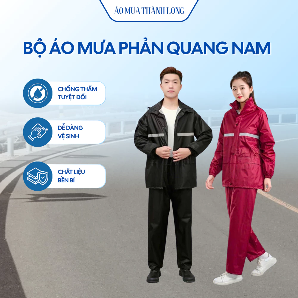 Bộ Áo Mưa Người Lớn Chống Thấm Nước Dày Dặn Dễ Vệ Sinh Bền Đẹp Sử Dụng Lâu Dài