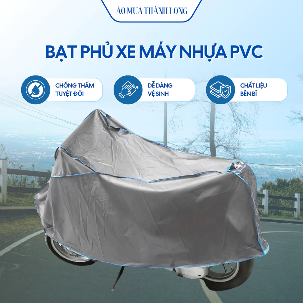 Bạt Phủ Xe Máy Nhựa PVC Chống Thấm Nước Chống Bụi Bảo Vệ Xe Bền Đẹp Dễ Vệ Sinh