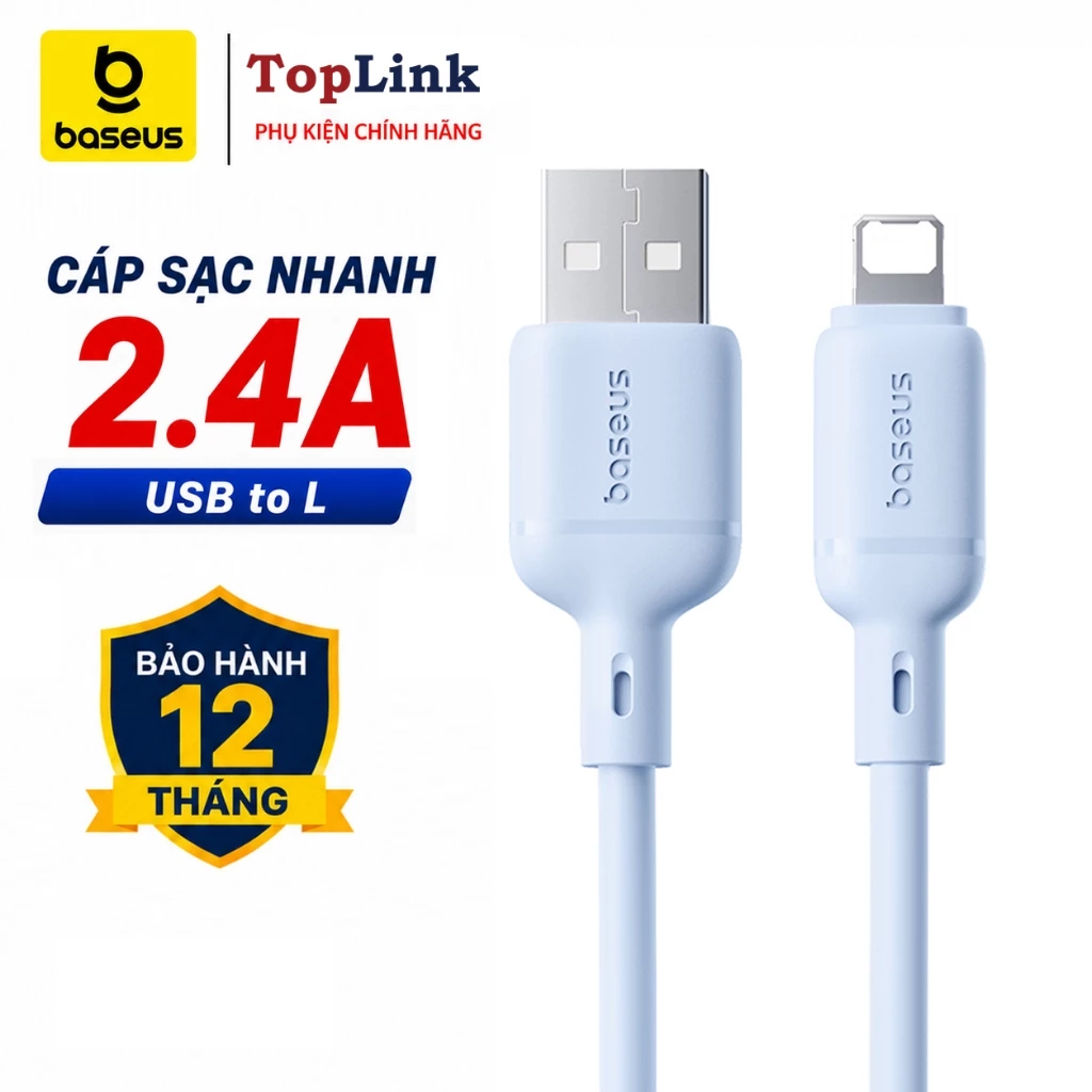 Cáp Sạc Nhanh 2.4a Cho IP Baseus Silky Kiểm Soát Nhiệt Độ Sạc Truyền Data 480Mbps Cáp Cao Su Chống Gãy Bền Bỉ Thời Trang