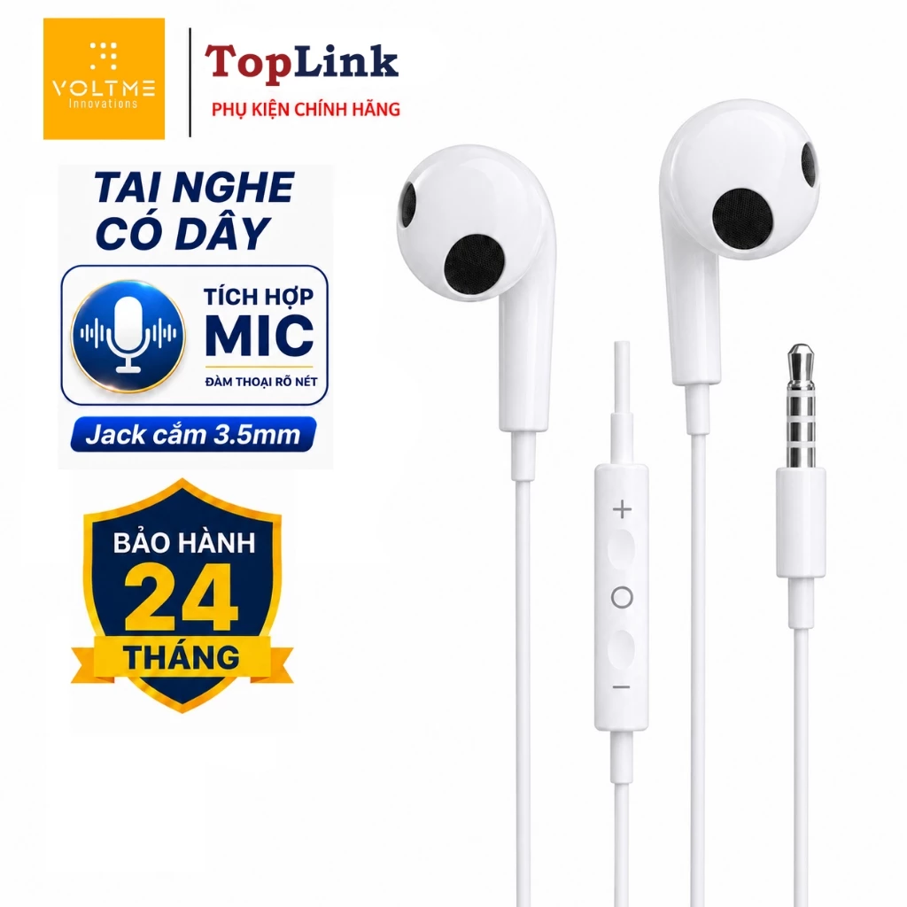 Tai Nghe Nhét Tai Có Dây Voltme Jack 3.5/ typeC Bass To Âm Trầm Mạnh Mẽ Sống Động Có Mic Đàm Thoại Dây 1.1m