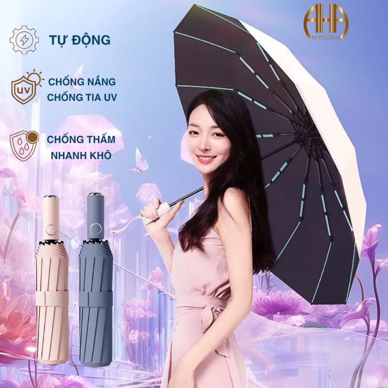 Ô TỰ ĐỘNG, NAN KÉP CHỐNG GẪY GẬP, Ô CHE MƯA, Ô CHE NẮNG CHỐNG TIA UV, CHỐNG BÁM NƯỚC KHÔ NHANH