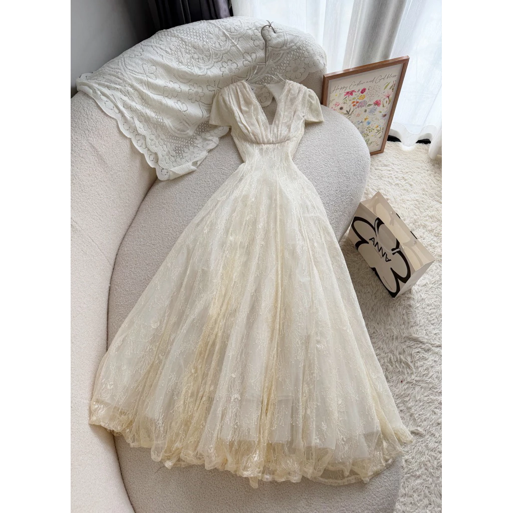 Đầm Kiểu Nữ Ren Lấp Lánh Dáng Dài Anna - Kenny Dress