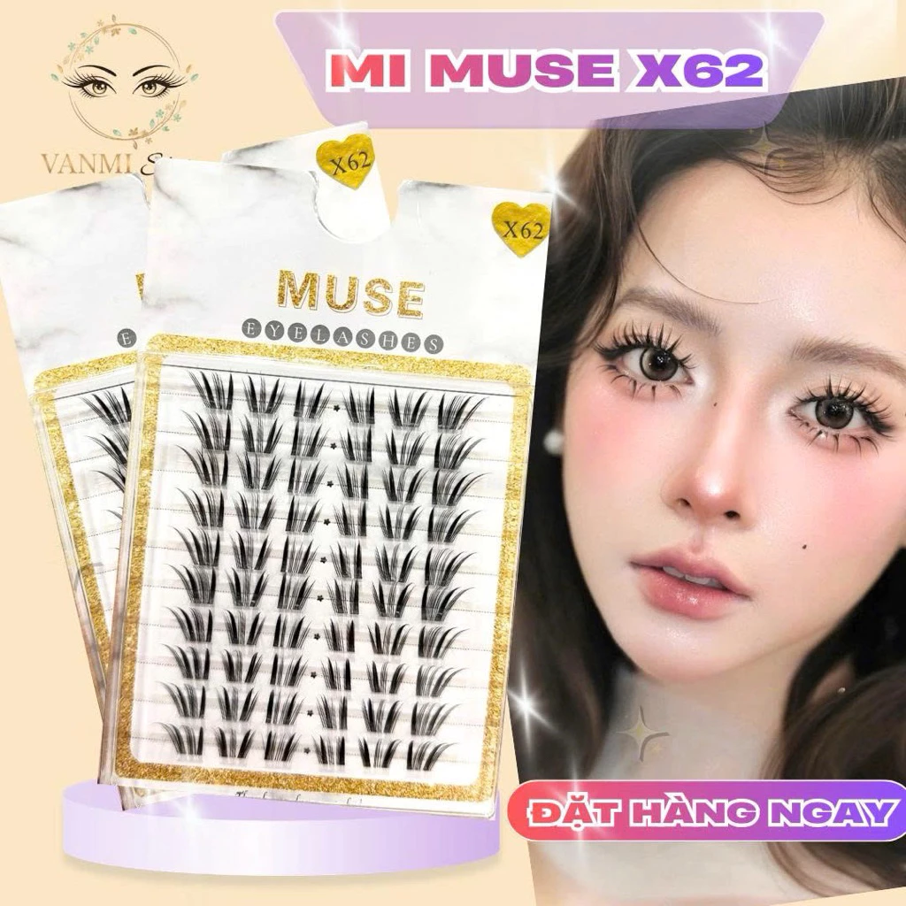 Mi Cụm X62, Mi Giả Muse, Lông Mi Giả Tự Nhiên - Vanmi Store