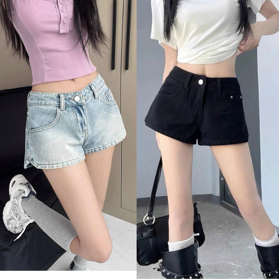 Quần short ngắn jean nữ trơn phong cách cá tính trẻ trung năng động WSHJ54