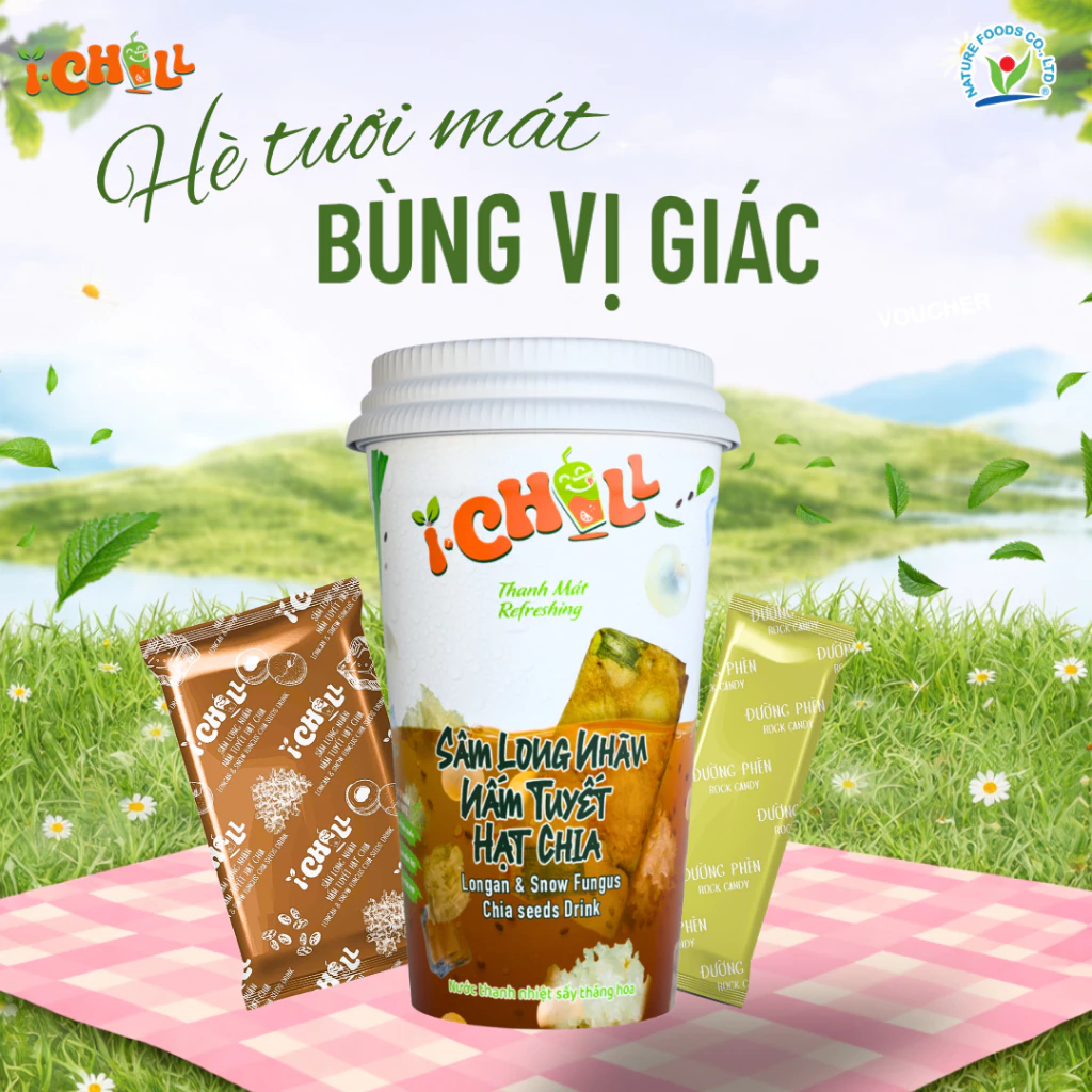 QUÀ TẶNG KHÔNG BÁN - iChill Sâm Long Nhãn Nấm Tuyết Hạt Chia Nước Thanh Nhiệt Sấy Thăng Hoa_ iChill topping Từ Trái Cây