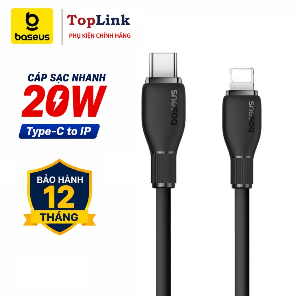 Cáp Sạc Nhanh Baseus PD 20w 27w Pudding Series Cho I.Phone 11 12 13 14 Mềm Dẻo, Sạc Nhanh ở Nhiệt Độ Thấp - TopLink