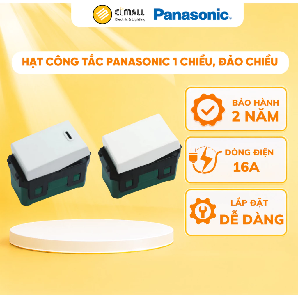 Hạt công tắc Panasonic 1 chiều, đảo chiều dân dụng, đa dạng chủng loại màu trắng Wide Serie - ELMALL