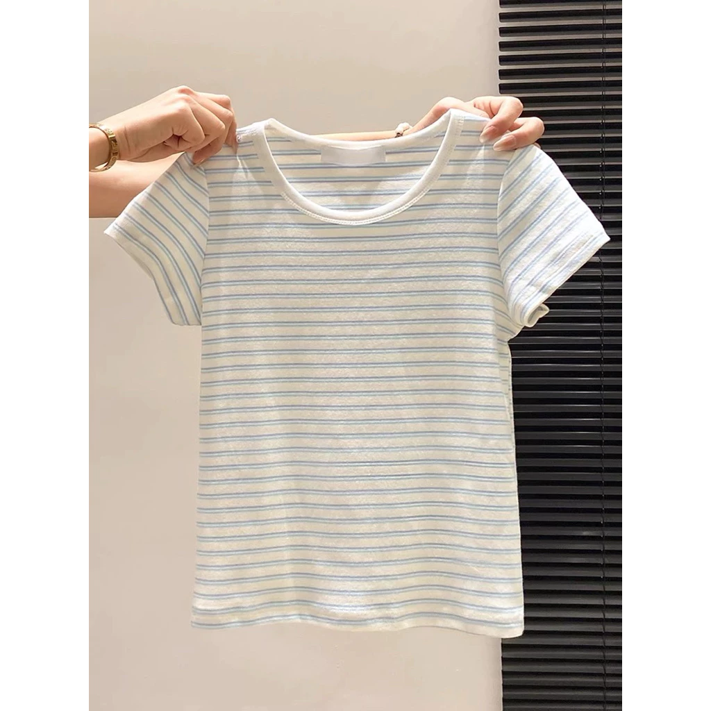 𝐂𝐡𝐚𝐫𝐥𝐨𝐭𝐭𝐞.𝐨𝐝_ Áo Thun Babytee Kẻ Sọc Đơn Giản Basic