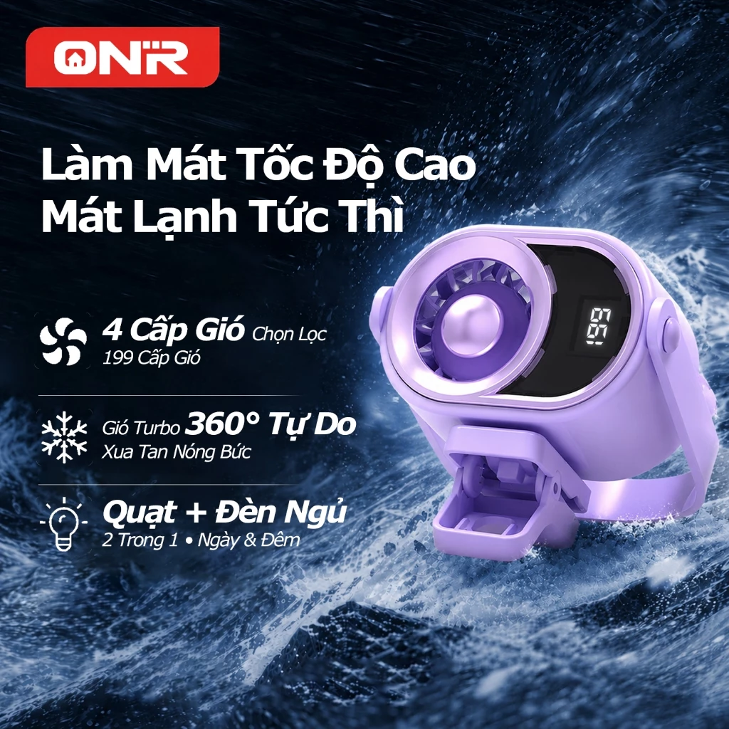 [Hỏa Tốc] ONR Quạt Tích Điện Để Bàn, Kẹp Bàn, Kẹp Xe Đẩy, Quạt Mini, Có Đèn
