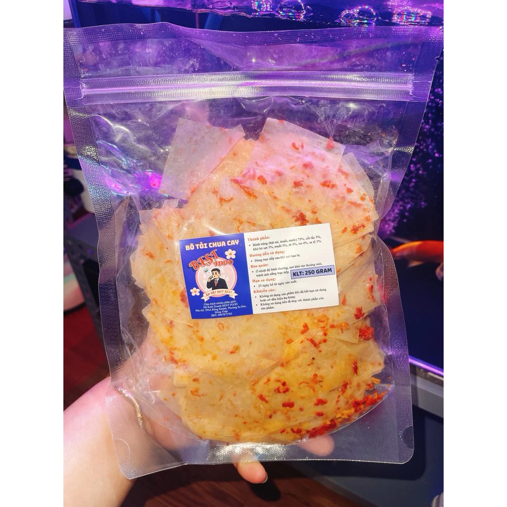(Hoả Tốc SG 24/24) 100GR - 250GR BÁNH TRÁNG DUY BEST BÒ TỎI CHUA CAY 🥵