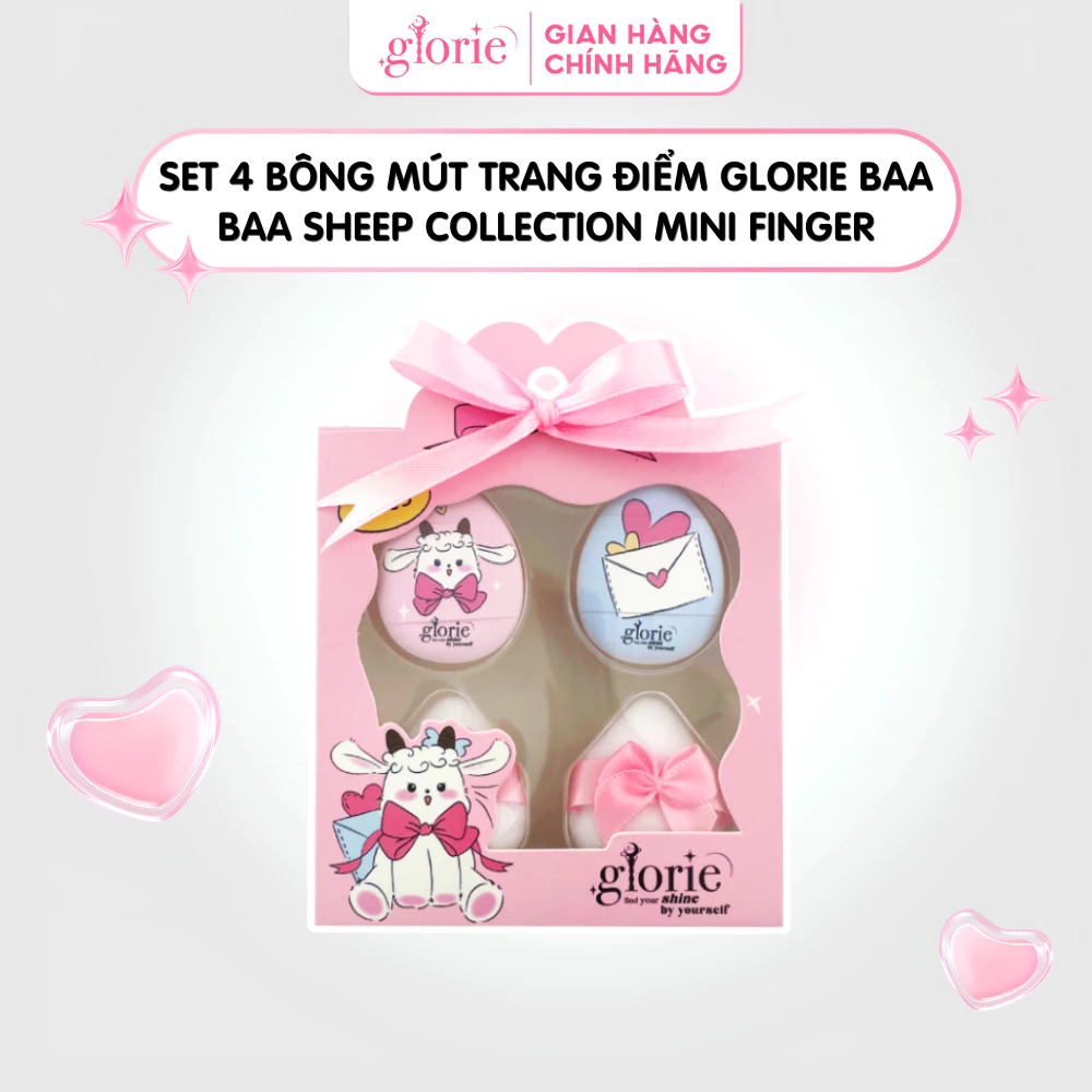 Set 4 Bông Mút Trang Điểm Glorie Baa Baa Sheep Collection Mini Finger