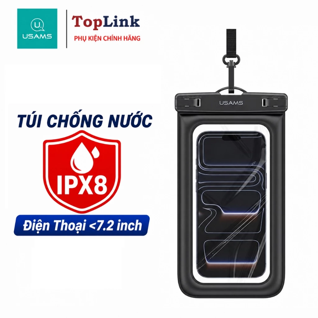 Túi Chống Nước Điện Thoại Có Phao Nổi USAMS Chống Va Đập Cảm Ứng Nhạy Có Dây Đeo Tiện Lợi Đi Bơi Du Lịch Biển
