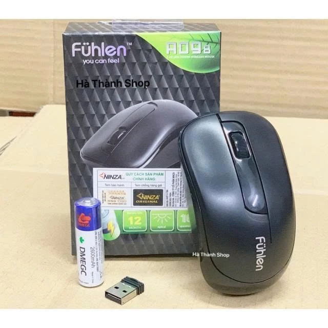 Chuột Không Dây Fuhlen A09 Chính Hãng - Chuột Máy Tính Wireless 2.4G Khoảng Cách 10m Cho Laptop, PC, Văn Phòng