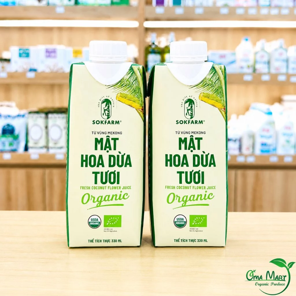 Mật Hoa Dừa Tươi Hữu Cơ Sokafarm Chai 330ml - Vị Ngọt Thanh Thay Thế Đường Ăn Kiêng