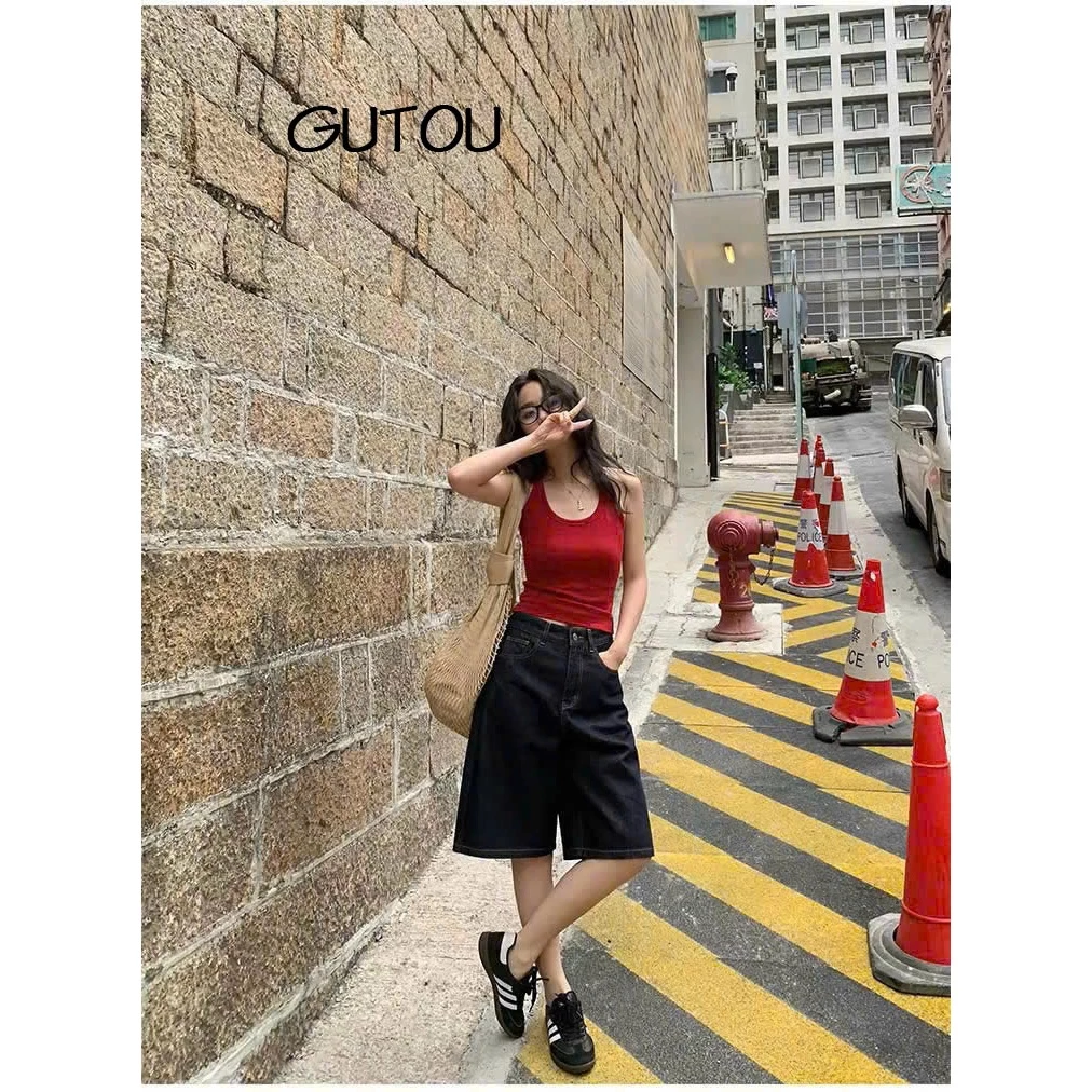 [ GUTOU ] Quần Jean Lửng New Basic G255