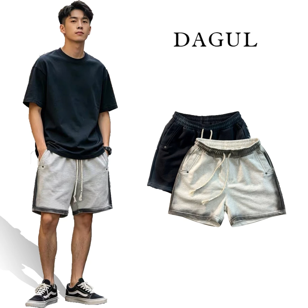 (M-75) DAGUL Quần Short Nỉ 2 Da Nam Nữ  & Nữ  In Cham Chất Liệu Mềm Mại Dày Dặn