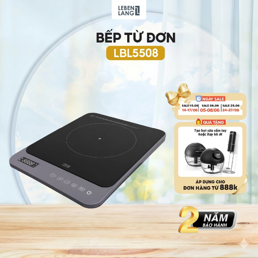 Bếp Từ Đơn Lebenlang LBL5508, 2000W – Bếp Điện Từ Cảm Ứng Siêu Mỏng Mặt Kính Pha Lê Cao Cấp