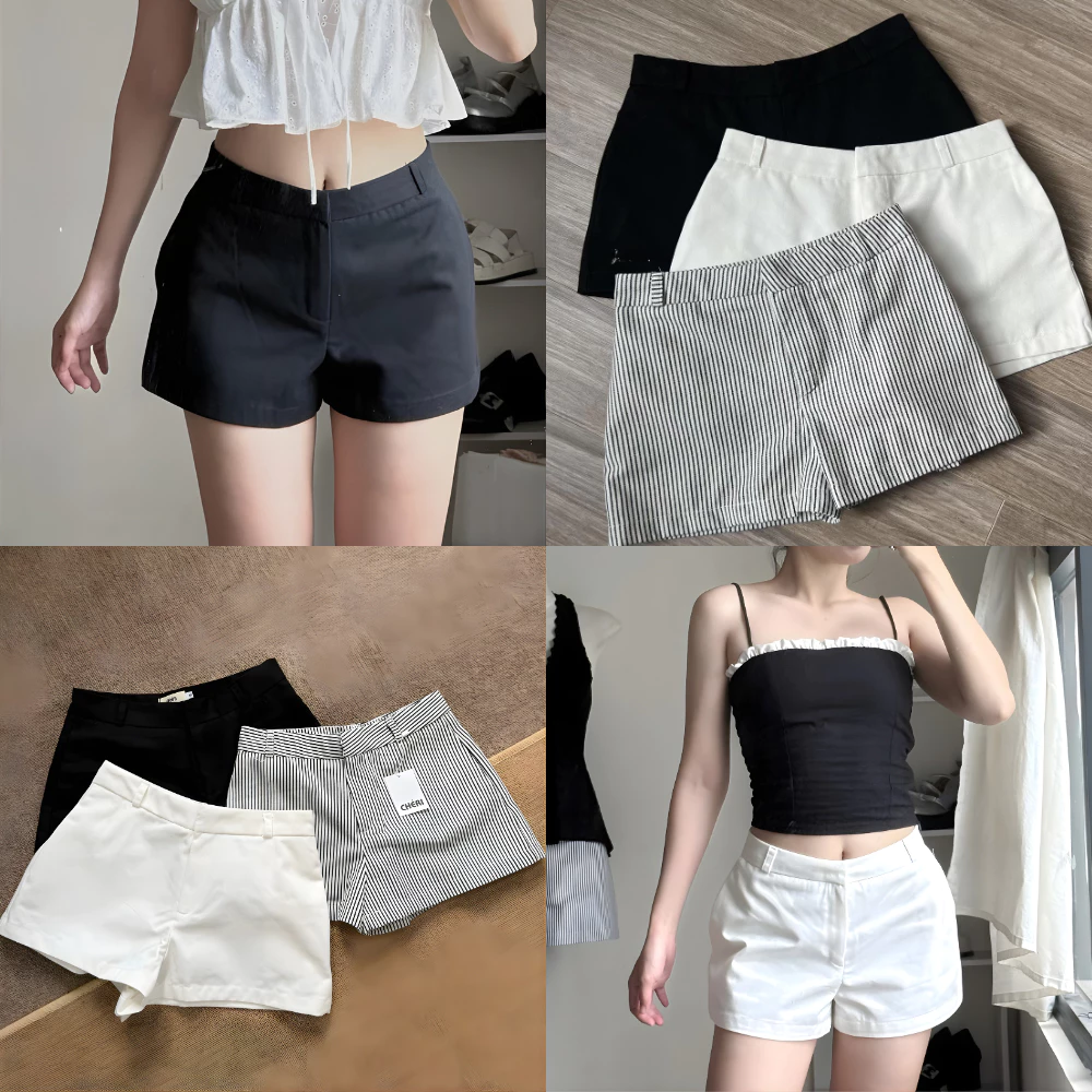 Quần short cạp trễ MIAA dáng ngắn chất kaki dày dặn, Quần Đùi Short Ngắn Nữ WSH81