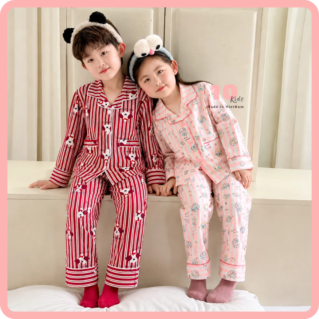 Mẹ Và Bé - Bộ Pijama Dài Tay Hoạ Tiết Dễ Thương Chất Liệu Lụa Thoáng Mát TK03 - Đồ Ngủ Cho Bé, Đồ Gia Đình, Đồ Đôi Mẹ Bé
