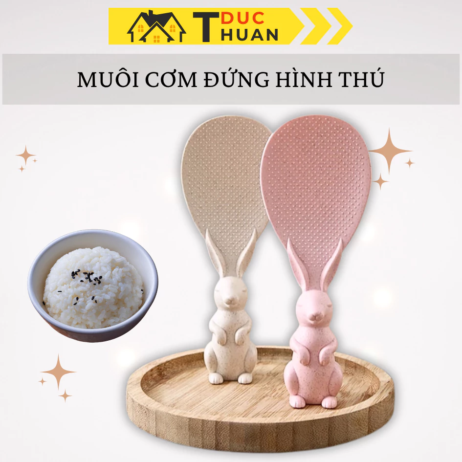 Muỗng đơm cơm,muôi xới cơm,thìa xới cơm chống dính cao cấp hình thỏ dễ thương - DT HOME