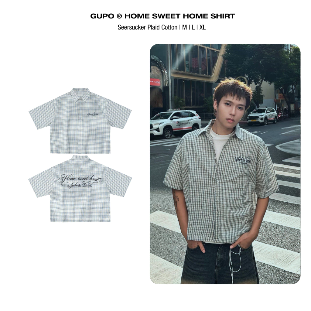Áo Sơ Mi Thêu 3D 𝙃𝙤𝙢𝙚 𝙎𝙬𝙚𝙚𝙩 𝙃𝙤𝙢𝙚 𝙂𝙐𝙋𝙊 Form Boxy Unisex Local Brand - SMC02