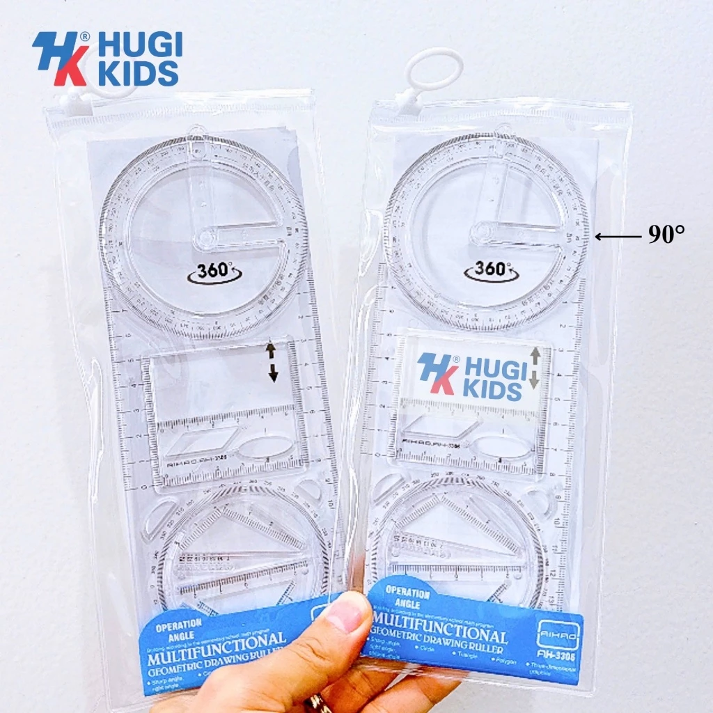 Thước Kẻ Hình Học 360 Độ Aihao 3306 – Đa Năng, Tiện Dụng Cho Học Sinh