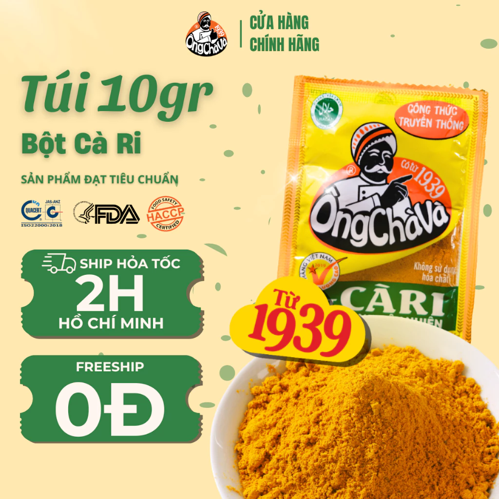 Bột Cà Ri Thương Hiệu Ông Chà Và 10gr Dễ Dàng Chế Biến Món Cà Ri Ngon Tuyệt Đỉnh